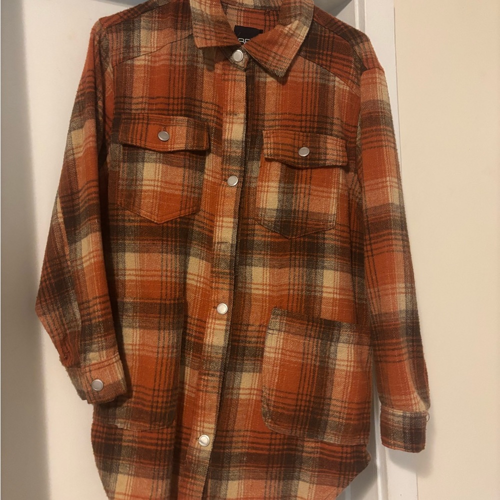 Plaid Women's Jacket in Orange and Brown